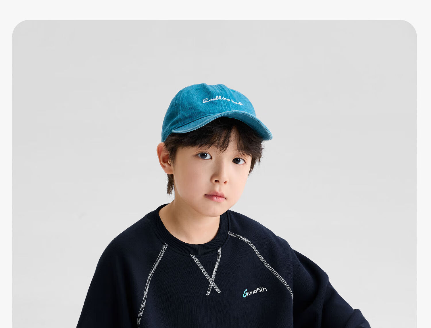 Zuo Xi Kids Boys Sweatshirt 2026 New Spring Children's Letter Graffiti Sports Top Light Gray 165 35